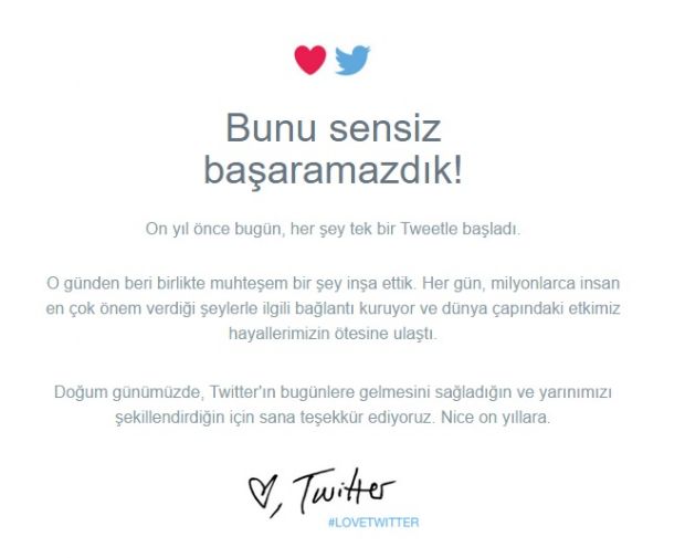 Twitter Artık 10 yaşında!