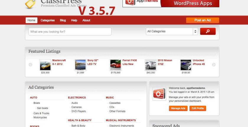 WordPress İlan Teması Classipress V 3.5.7