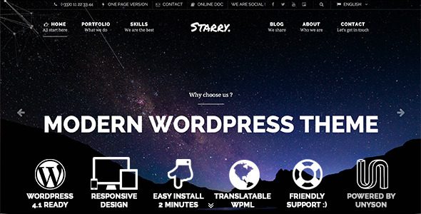 Starry Creative Easy Wordpress teması