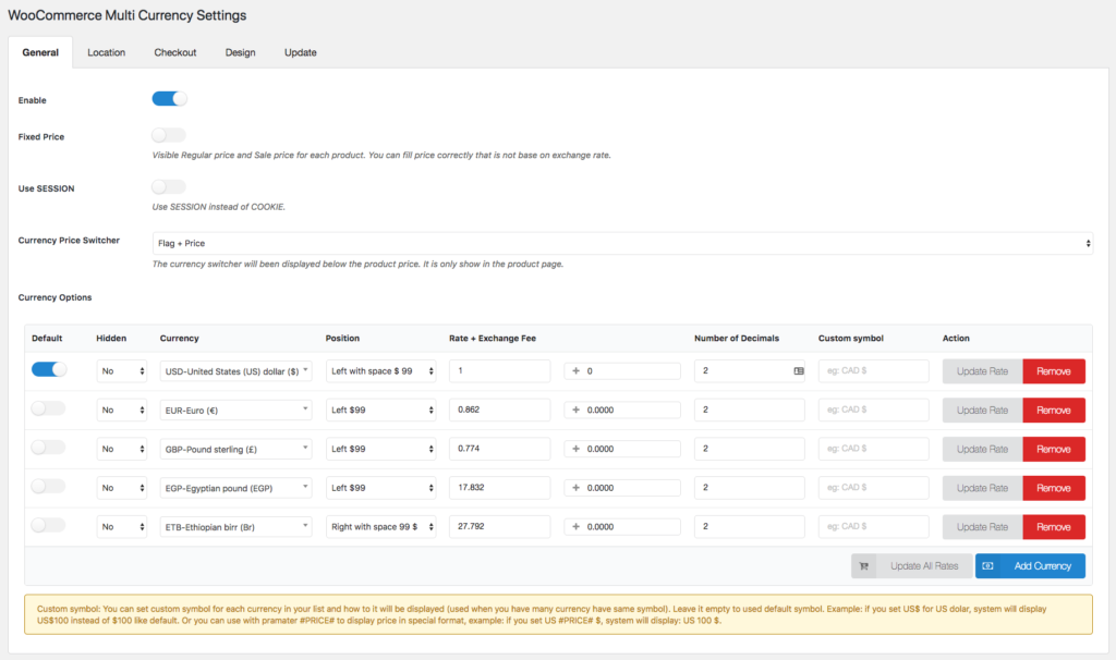 woocommerce coklu para birimi